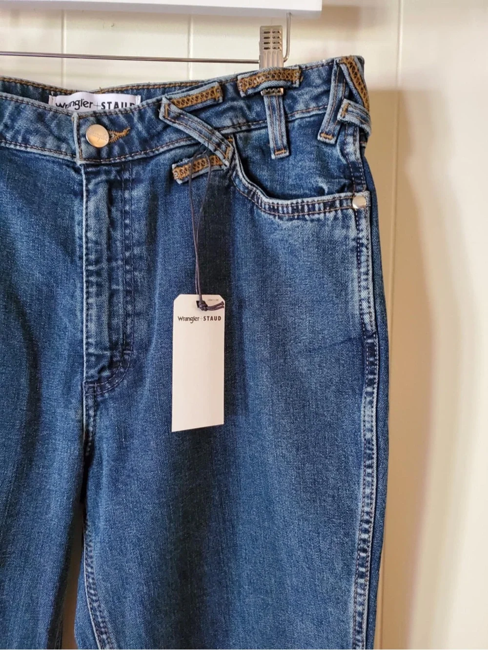 STAUD x Wrangler the Must Jeans in Indigo Wash 30x32